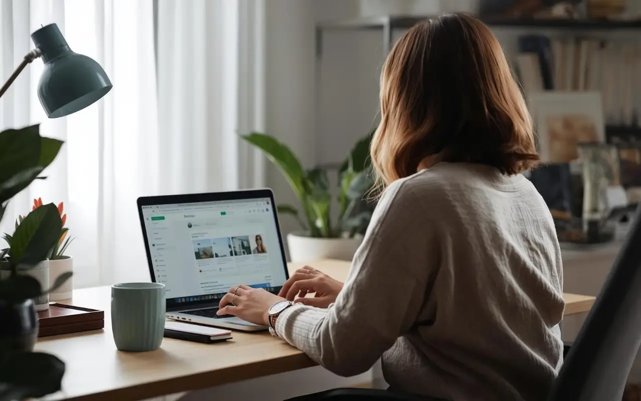 Pessoa usando o Google Docs para trabalhar online